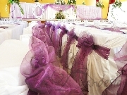 Sala de nunta cu organza mov